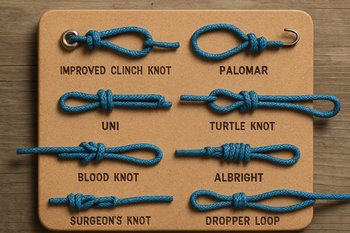 Доска с закреплёнными узлами и короткими подписями рядом