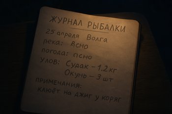 Открытый дневник с ночными записями лежит рядом с фонарём