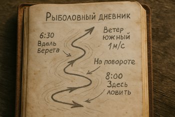 Страница блокнота с нарисованными стрелками маршрута и короткими пометками